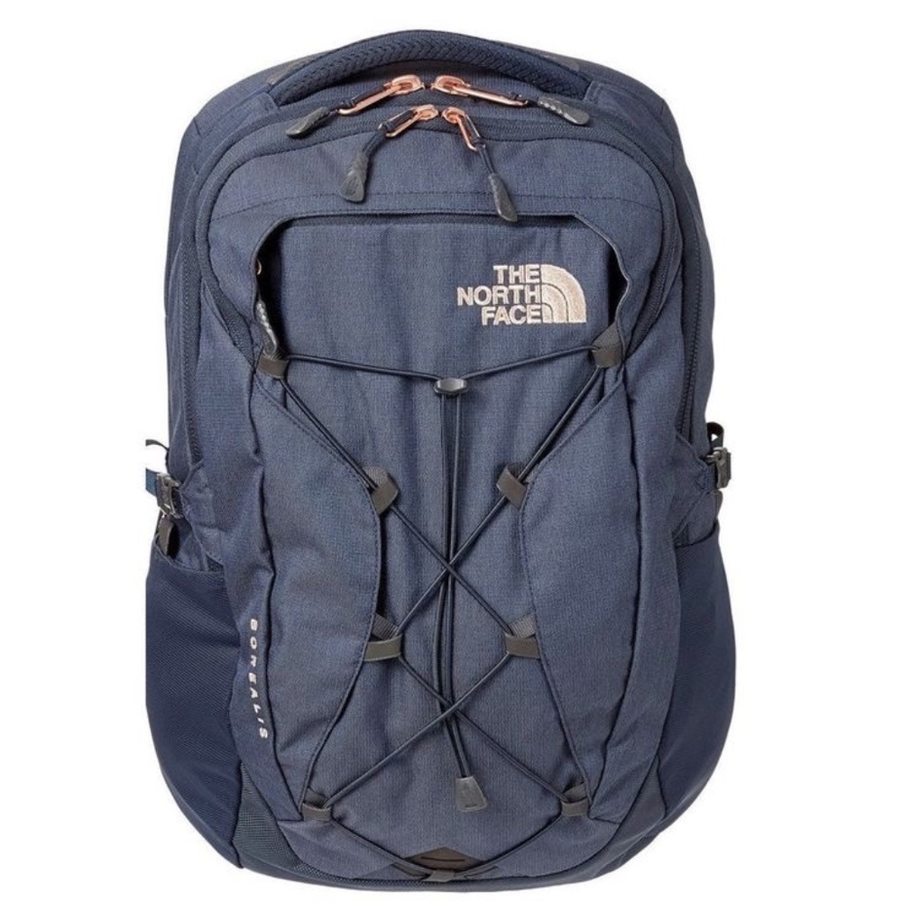The North Face Borealis Backpack – Navy w/ Pink Accents & Copper Zippers